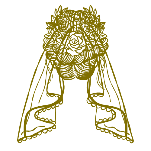 Frau Brautfriseur und Schleier