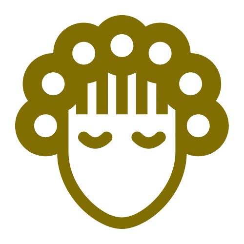 Person mit Dauerwelle