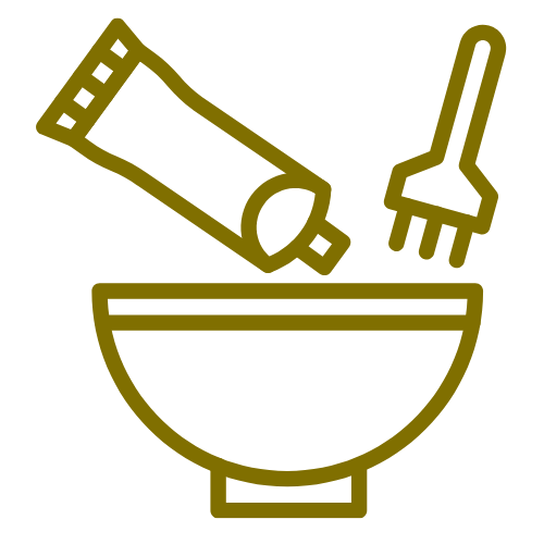 Haarfarben Tube mit Schüssel und Kamm zum Auftragen